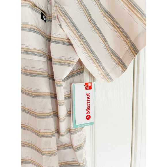 NWT Marmot Beacon Hill Short-Sleeve Woven Shirt- Moonbeam - Picture 4 of 6